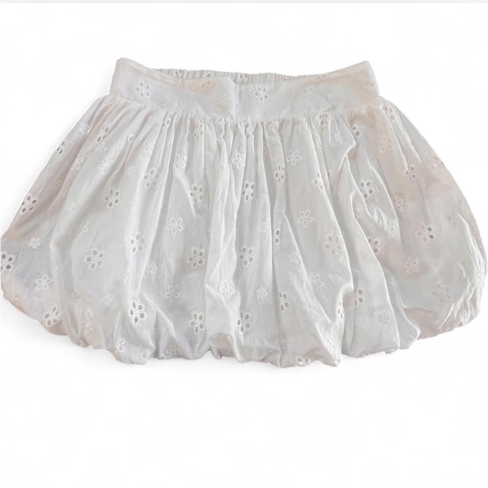 Bubbble Skirt White Eyelet Cotton Mini  Size Medium